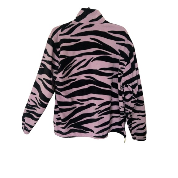 Levi's Skateboarding Mock Sweater Full Zip Fleece Zebra Print Lavender Sz Medium - Picture 2 of 8